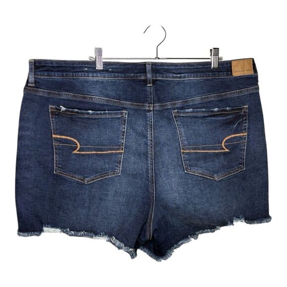 American eagle size 24 hi rise shortie jean shorts rough hem - Picture 2 of 6